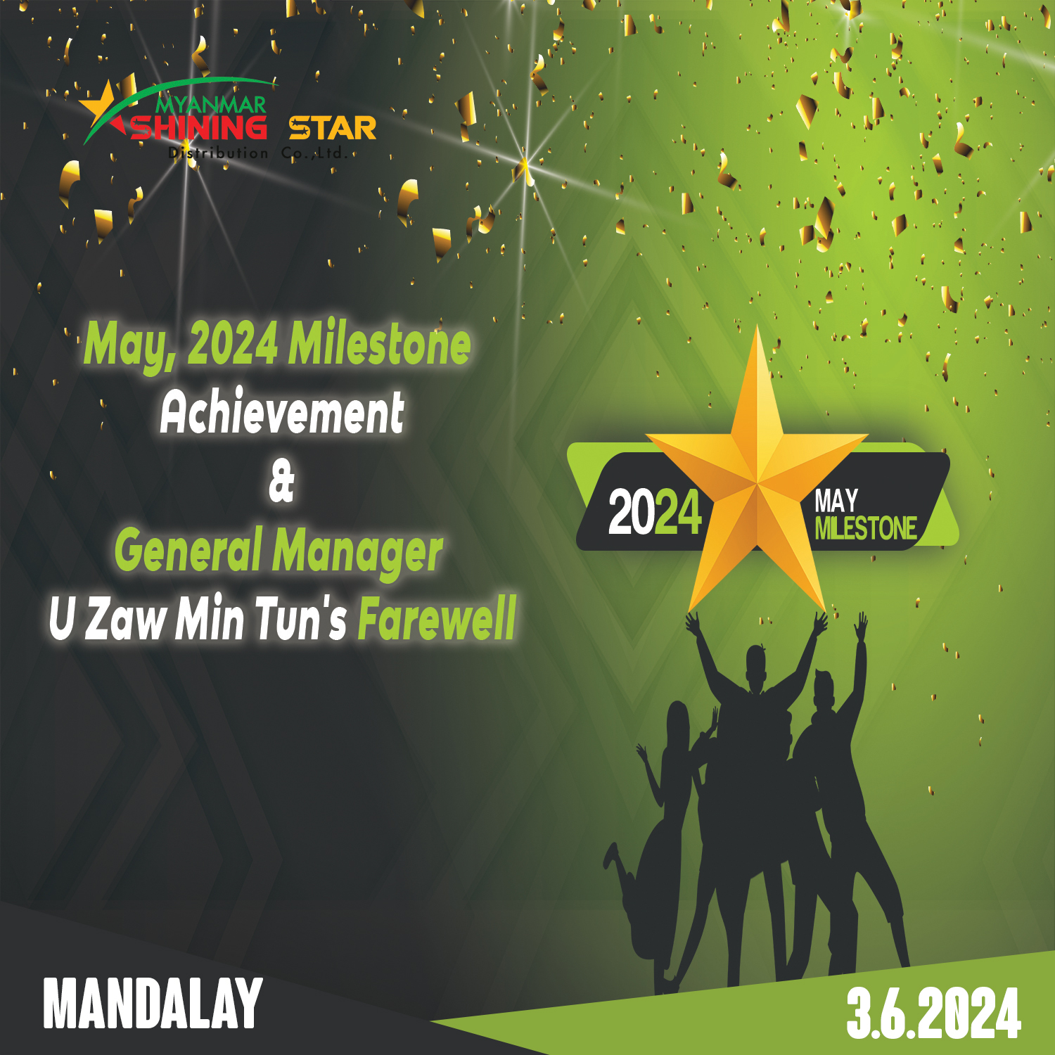 May 2024, Milestone Achievement & General Manager U Zaw Min Tun's Farewell (MANDALAY)